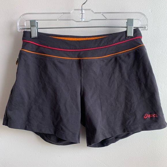 Asics Gray Pink And Orange Running Shorts - Picture 1 of 8